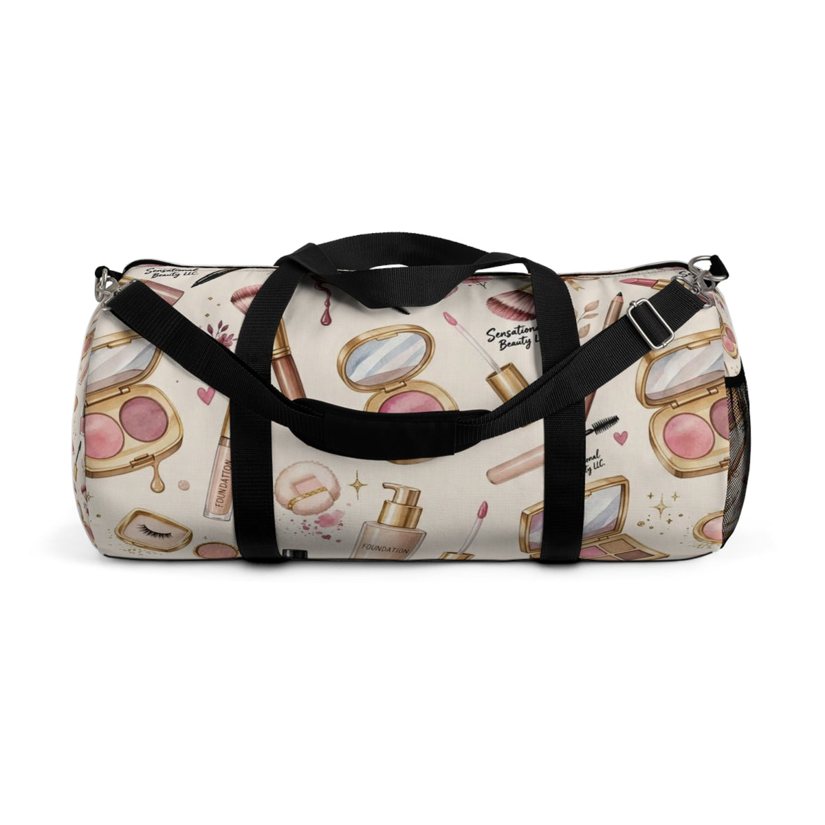 Sensational Beauty Llc Designer Makeup Print Duffel Bag —