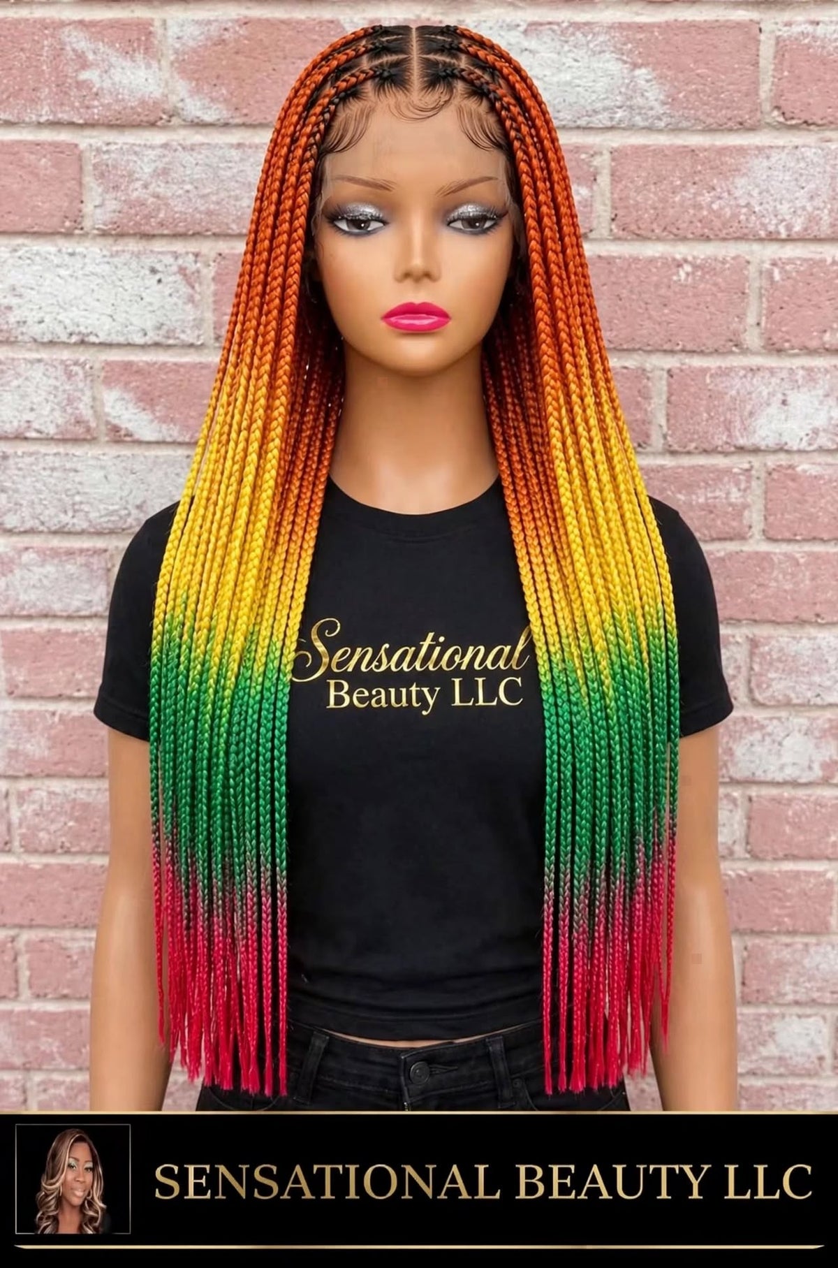 ✨ THE RAINBOW OMBRÉ COLLECTION - Crochet Braided Wig by Sensational Beauty Llc.