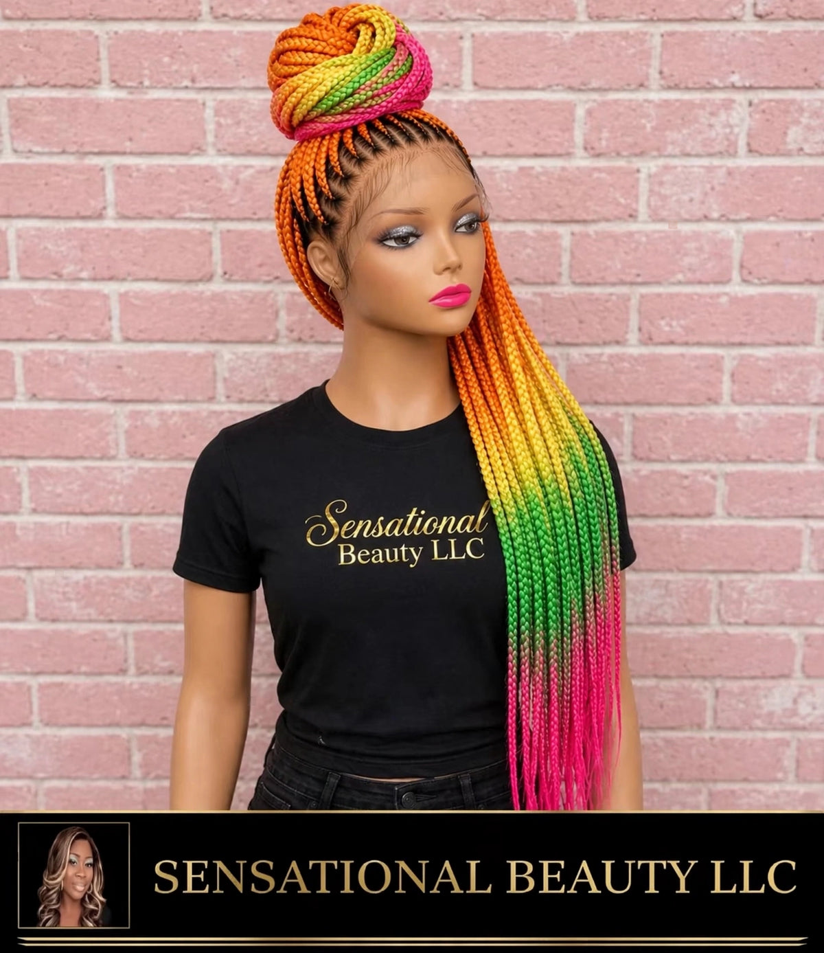 ✨ THE RAINBOW OMBRÉ COLLECTION - Crochet Braided Wig by Sensational Beauty Llc.