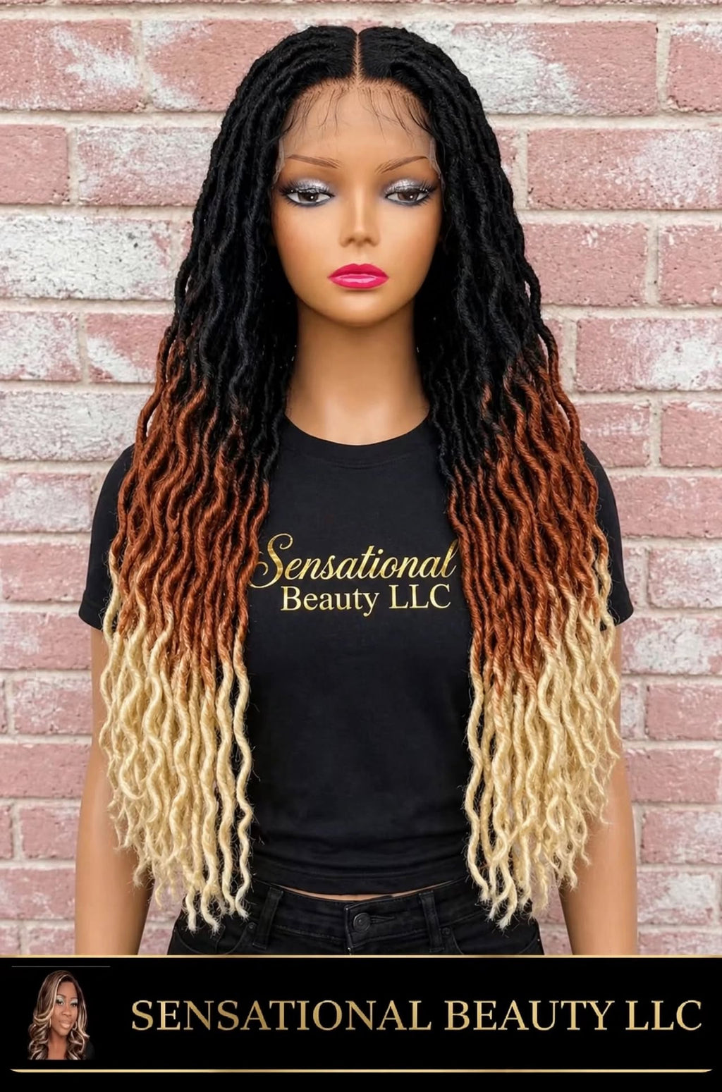 Sensational Beauty LLC -Goddess Faux Locs Wig with Curly Ends