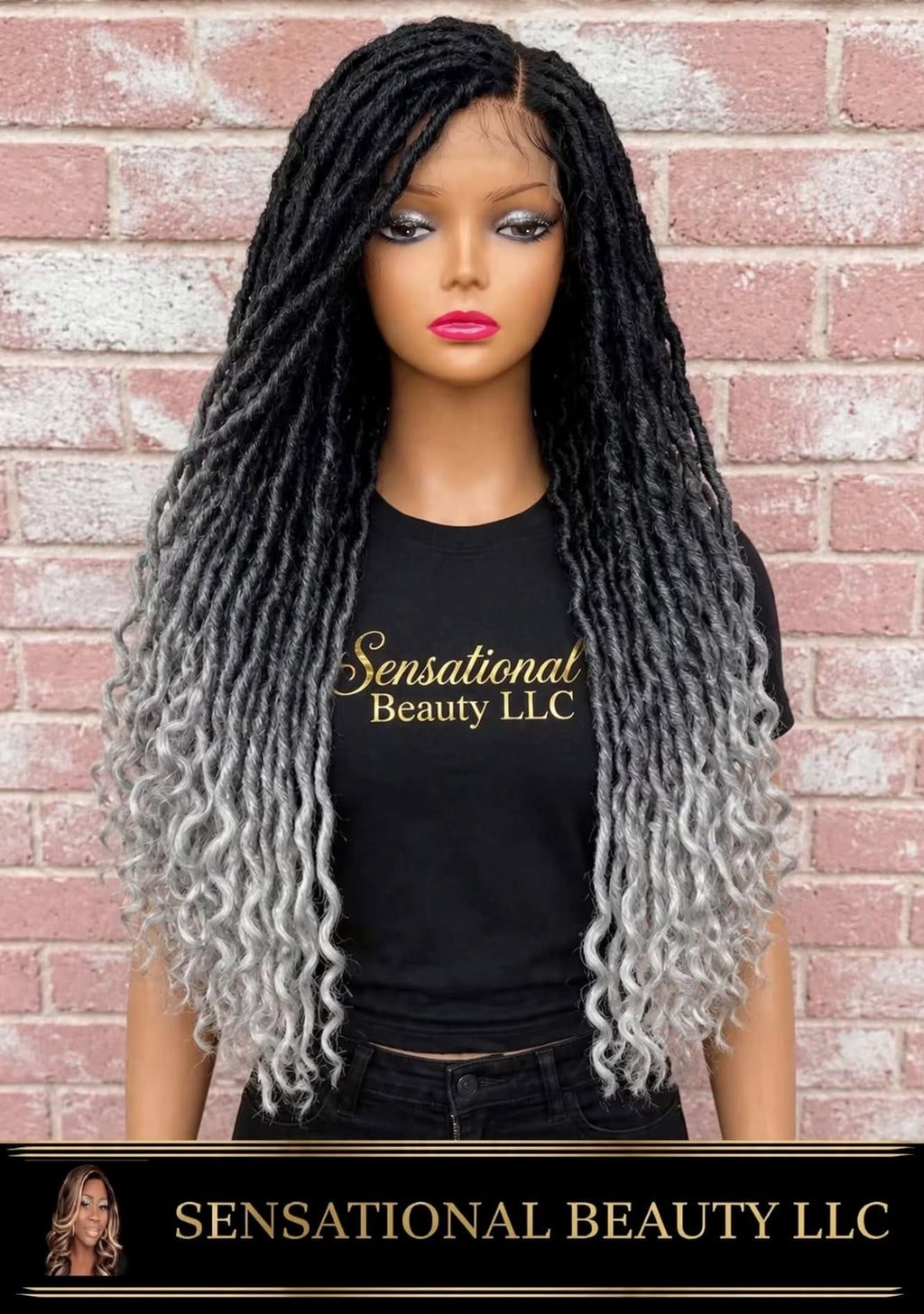 Sensational Beauty LLC -Goddess Faux Locs Wig with Curly Ends