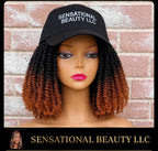 Custom Baseball Cap Wig | Ombre Brown to Blonde Short Twist Bob |