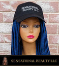 Electric Blue Braided Cap Wig