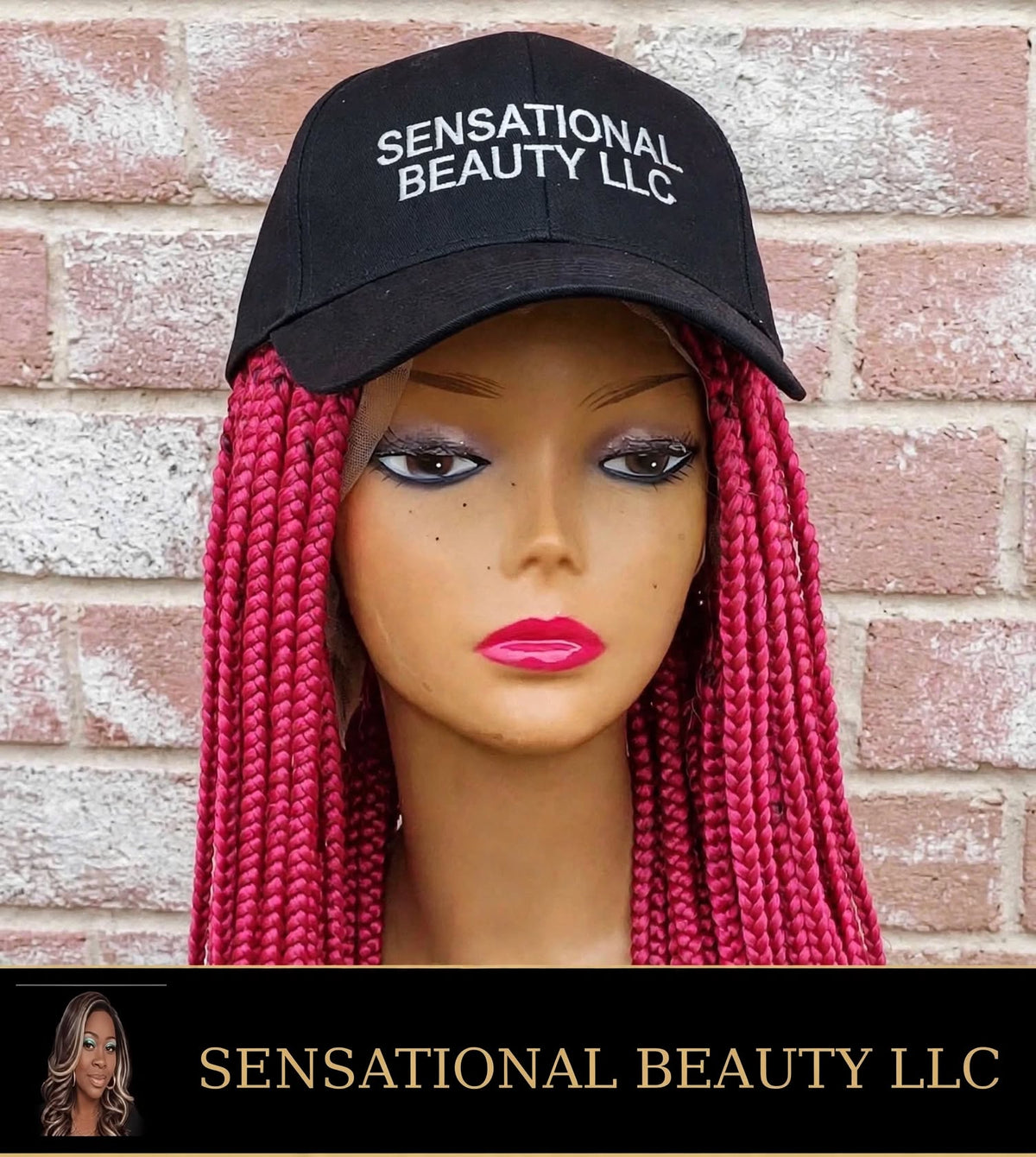 Hot Pink Braided Cap Wig