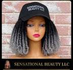 Custom Baseball Cap Wig | Ombre Brown to Blonde Short Twist Bob |