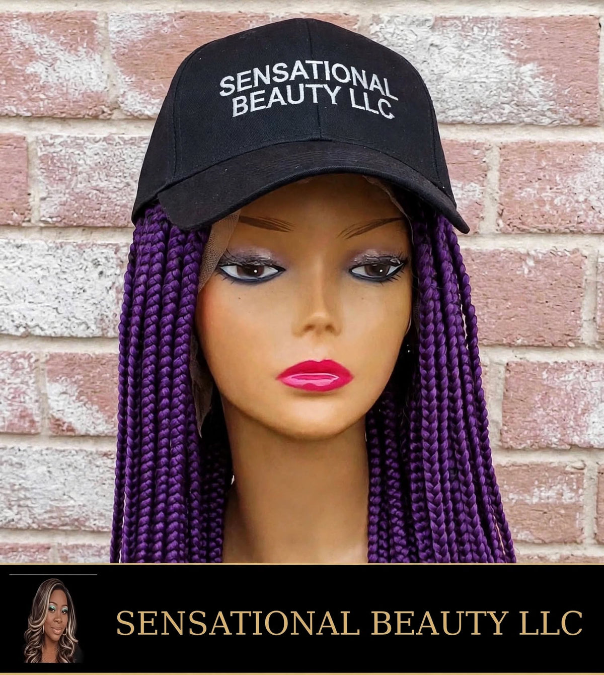 Royal Purple Braided Cap Wig