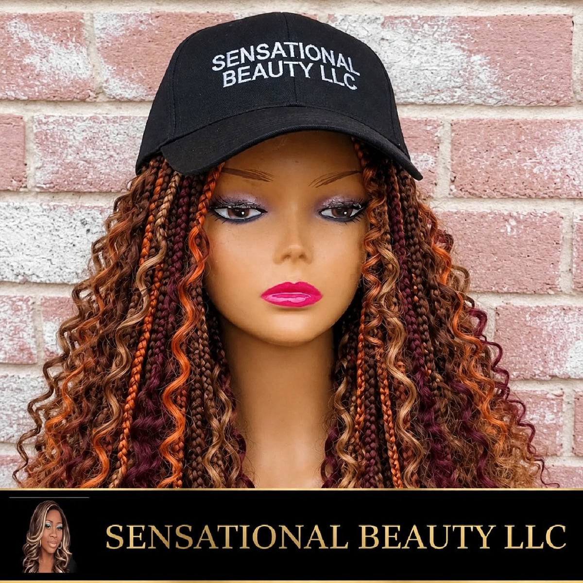 October Fall Spice Curly Boho Braided Baseball Cap Wig Limited Edition