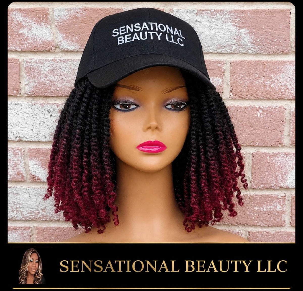 Custom Baseball Cap Wig | Ombre Brown to Blonde Short Twist Bob |
